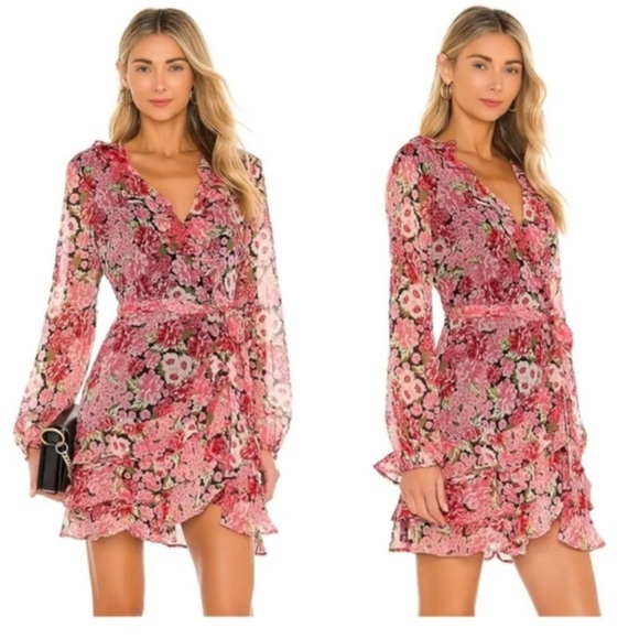 Bardot Dresses & Skirts - NWT Bardot Triple Frill Floral Mini Dress Pink Gardenia Size XS Spring Wedding